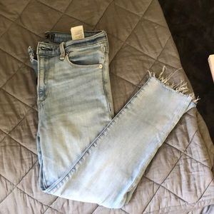 Abercrombie Raw Hem Crop Length Jeans